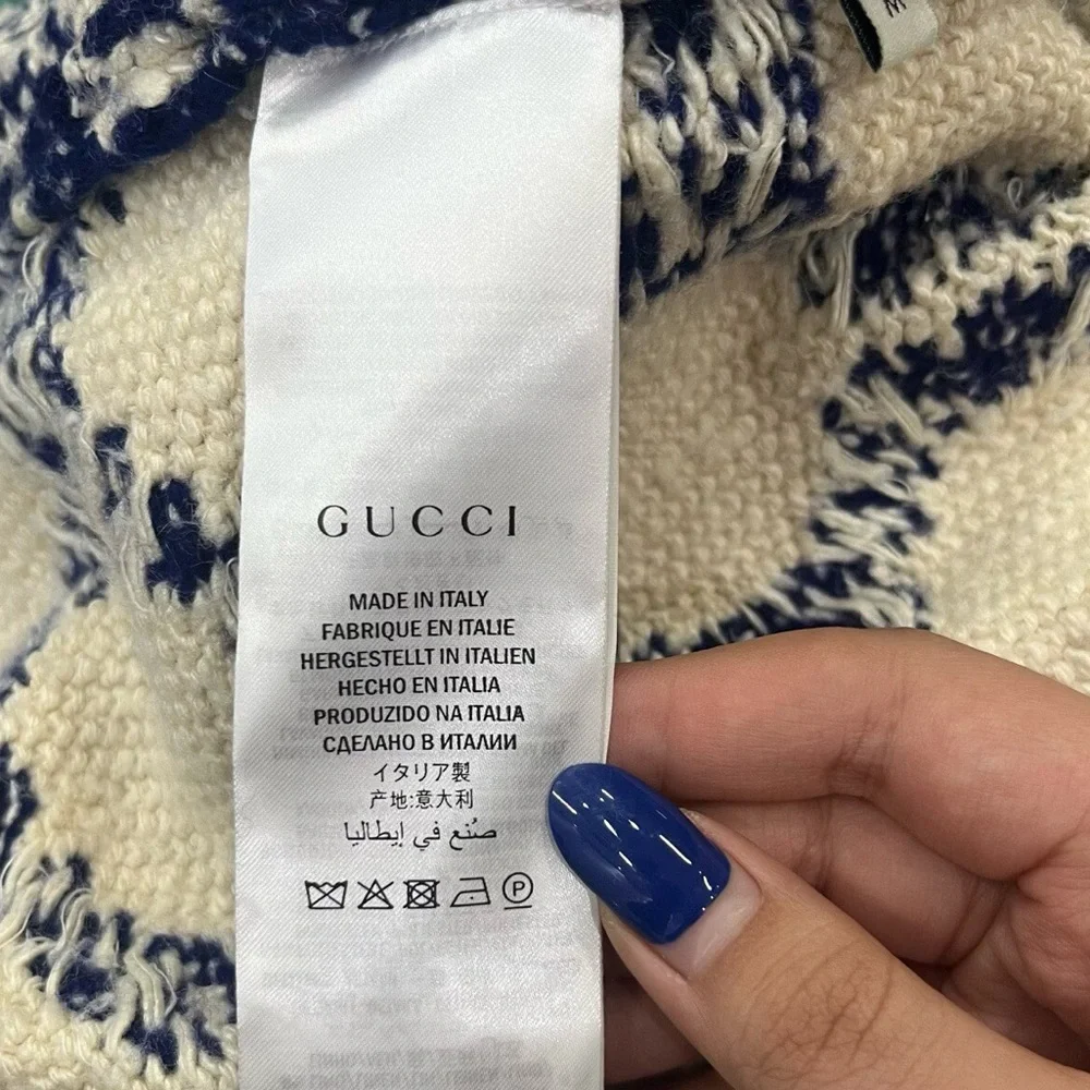 Authentic Gucci Navy and Cream Patterned Blazer - Picture 4 of 4